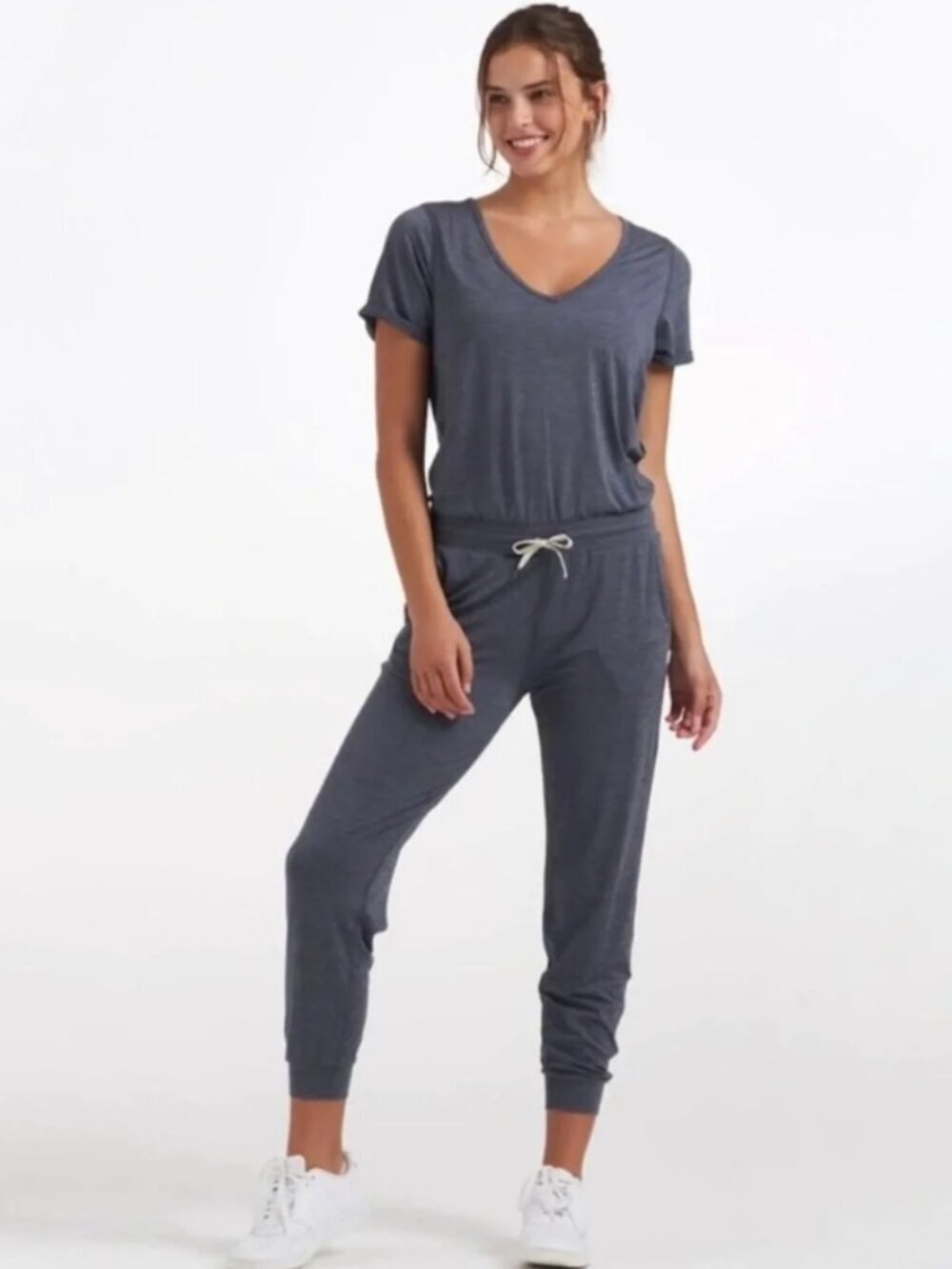 Vuori All Day Jumpsuit Blue Azure Heather XS